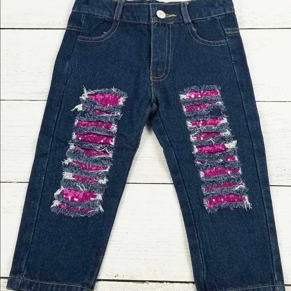 Youth Outfit: Grateful Top with Sparkle Jeans